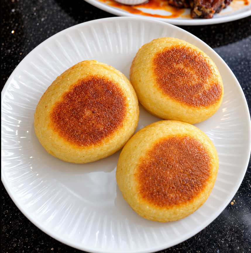Three toasted buns